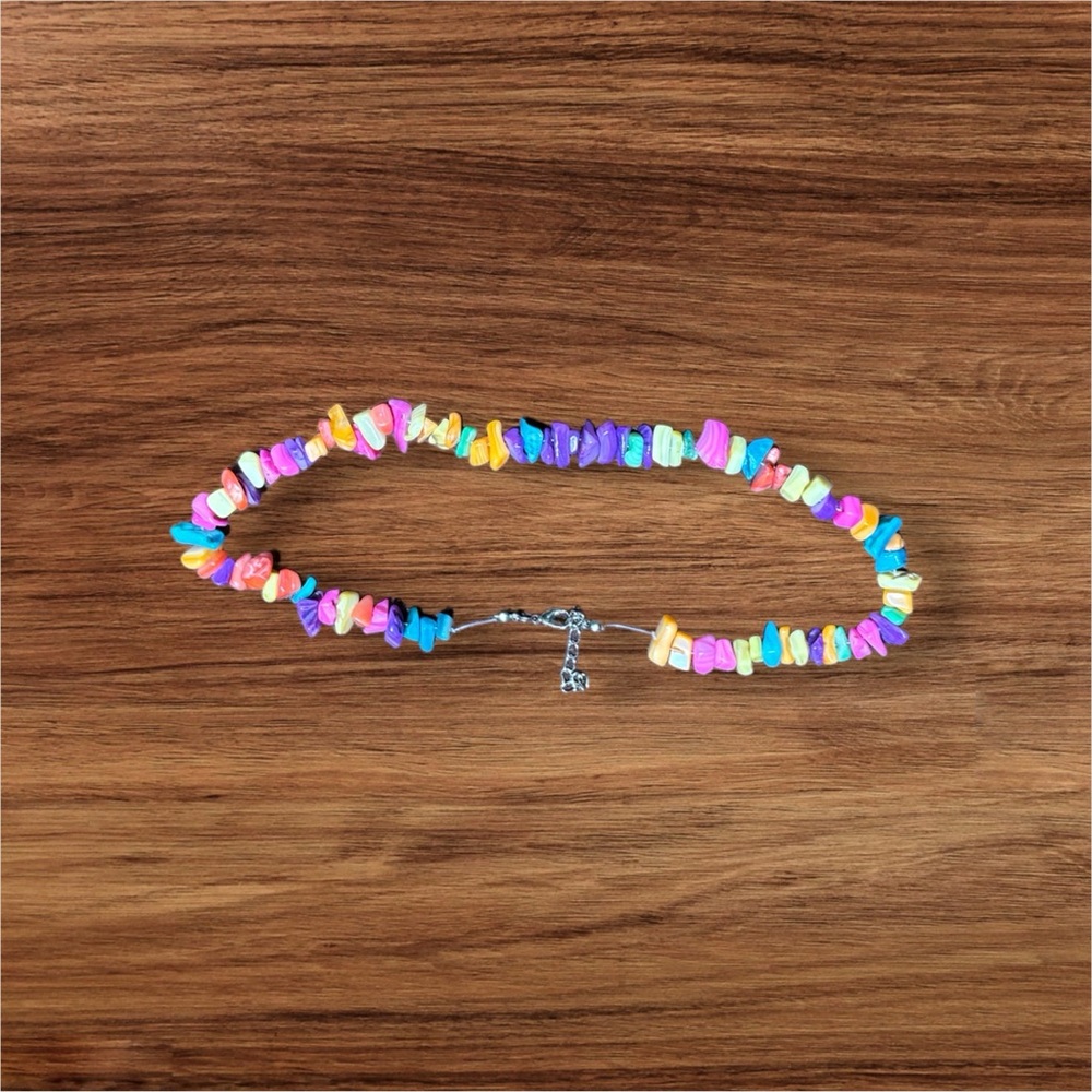 Multi-Color Assorted Gemstone Endless Strand Chip… - image 1